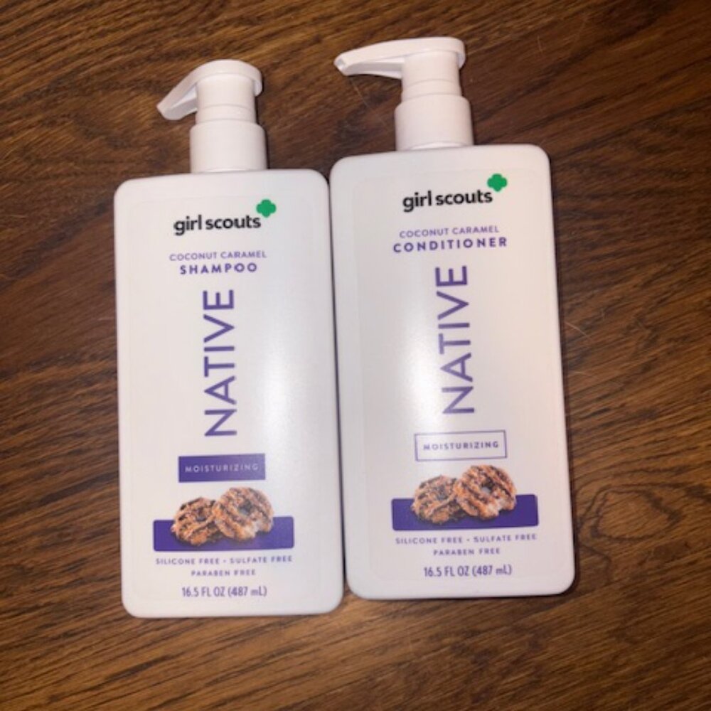 NEW- Native Girl Scouts - Coconut Caramel Shampoo and Conditioner Set
